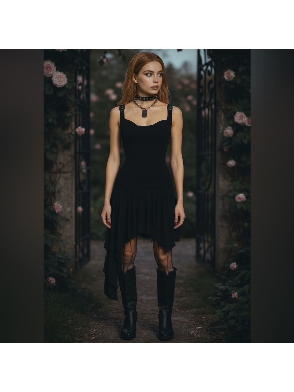 Widow Stubborn Love Mini Dress Black XXS NWT Gothic Handkerchief Hem - Picture 5 of 15